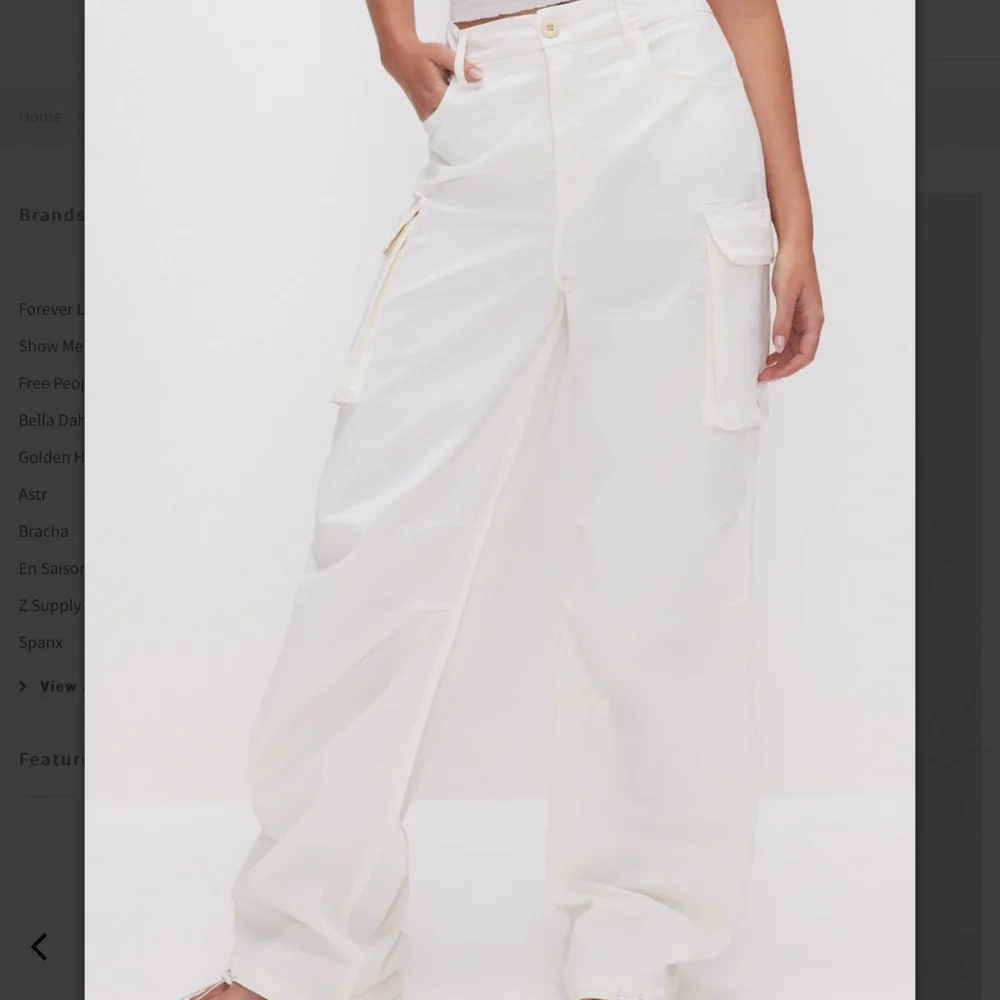 Good American Baggy Cargo Pants in Cloud White sz 6 NWT - Picture 5 of 8